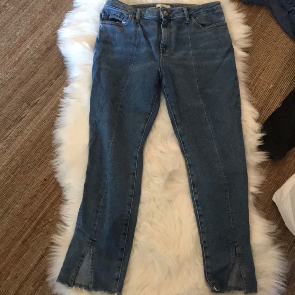 Forever 21 mom jeans with ankle slits